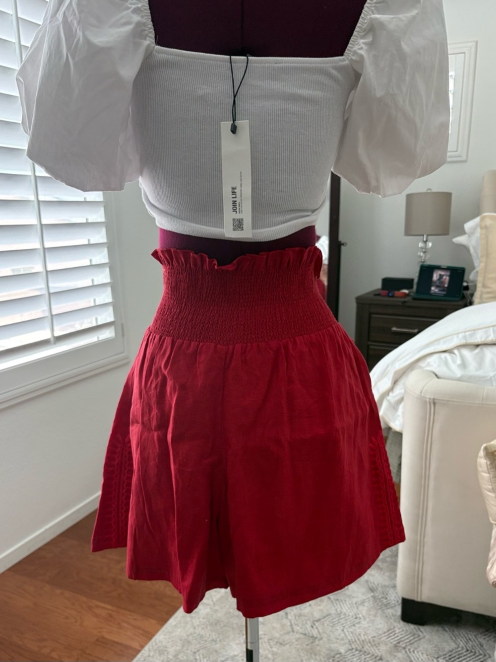 NWT Vivi POPPY RED Sachin & Babi Linen shorts SZ Large